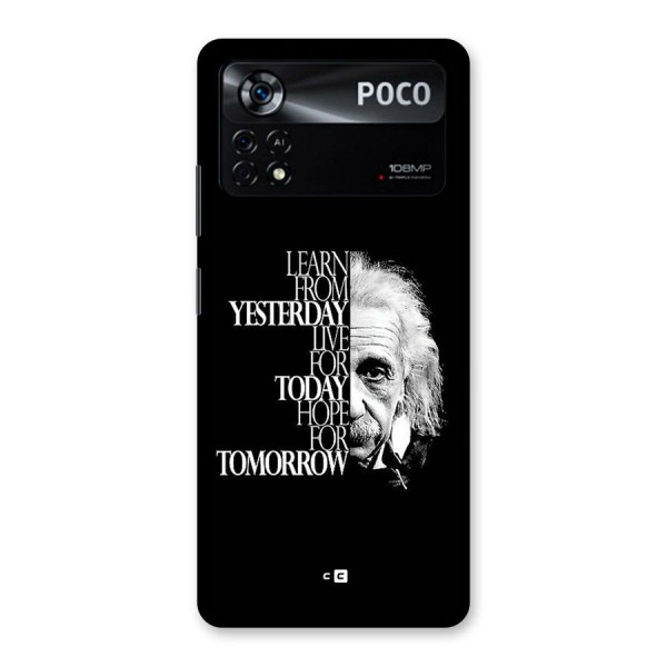 Learn From Yesterday Back Case for Poco X4 Pro 5G