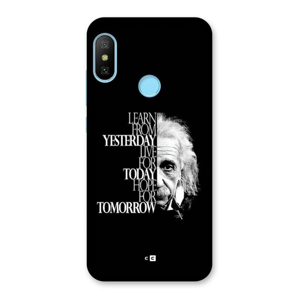 Learn From Yesterday Back Case for Redmi 6 Pro