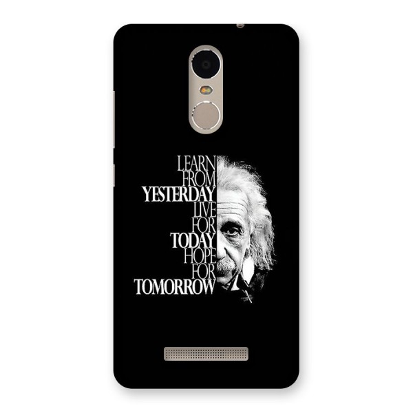 Learn From Yesterday Back Case for Redmi Note 3