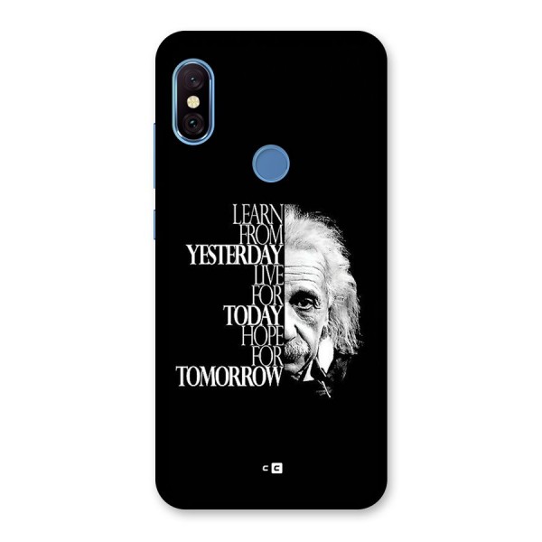 Learn From Yesterday Back Case for Redmi Note 6 Pro