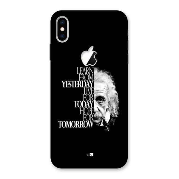 Learn From Yesterday Back Case for iPhone XS Max Apple Cut