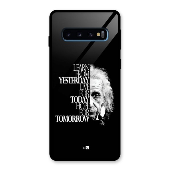 Learn From Yesterday Glass Back Case for Galaxy S10