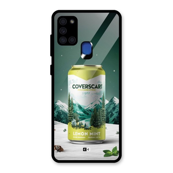 Lemon Mint Glass Back Case for Galaxy A21s