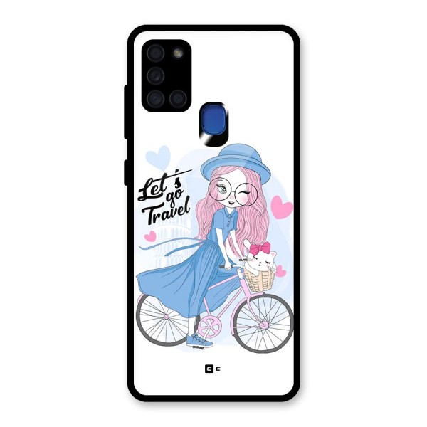 Lets Go Travel Glass Back Case for Galaxy A21s