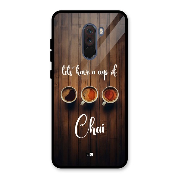 Lets Have A Cup Of Chai Glass Back Case for Poco F1