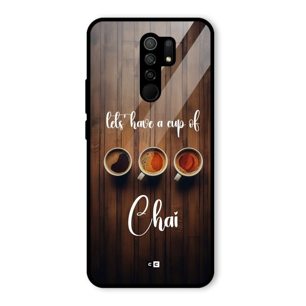 Lets Have A Cup Of Chai Glass Back Case for Redmi 9 Prime