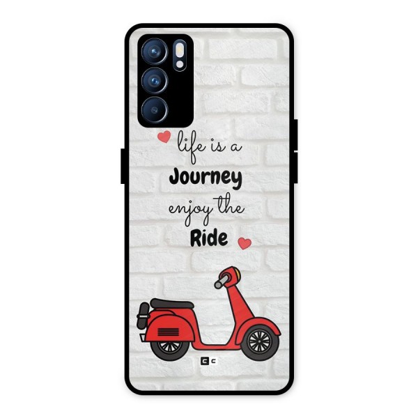 Life Is A Journey Metal Back Case for Oppo Reno6 5G