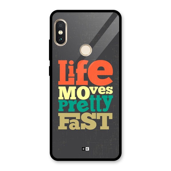 Life Moves Fast Glass Back Case for Redmi Note 5 Pro