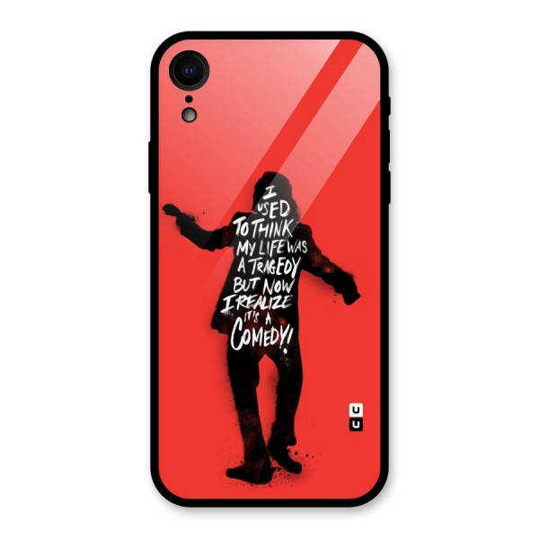 Life Tragedy Comedy Glass Back Case for iPhone XR