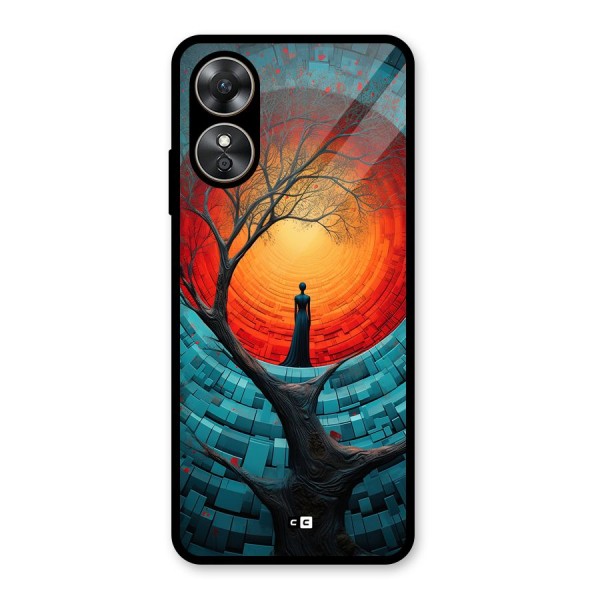 Life Tree Glass Back Case for Oppo A17