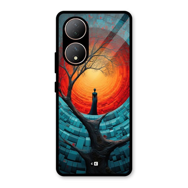 Life Tree Glass Back Case for Vivo Y100