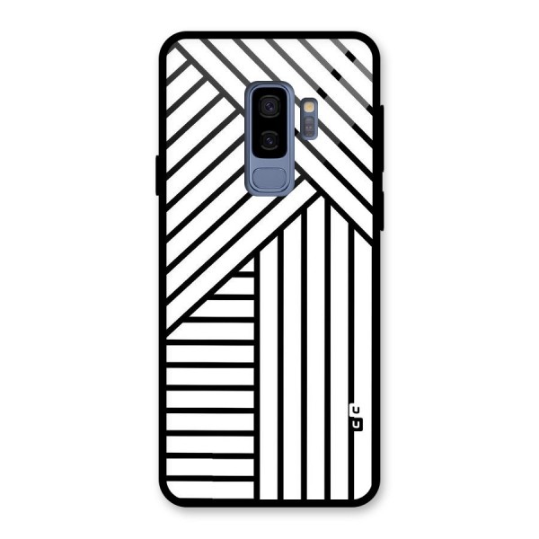 Lines Pattern Stripes Glass Back Case for Galaxy S9 Plus