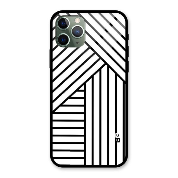 Lines Pattern Stripes Glass Back Case for iPhone 11 Pro