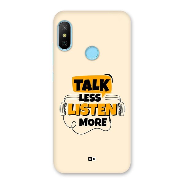 Listen More Back Case for Redmi 6 Pro