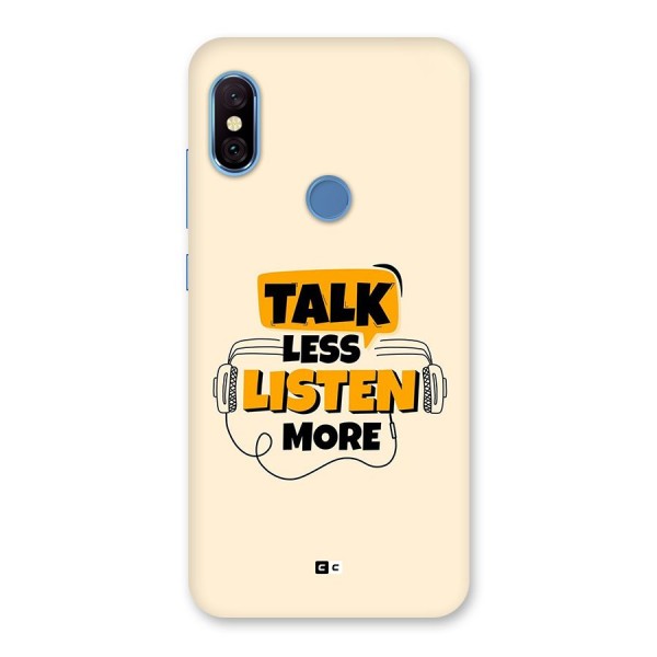 Listen More Back Case for Redmi Note 6 Pro