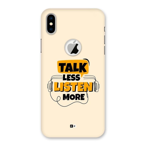 Listen More Back Case for iPhone X Logo Cut