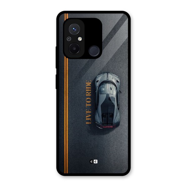 Live To Ride Glass Back Case for Redmi 12C