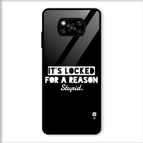 Locked For Stupid Glass Back Case for Poco X3