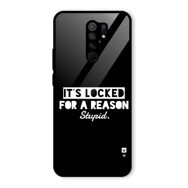 Locked For Stupid Glass Back Case for Redmi 9 Prime