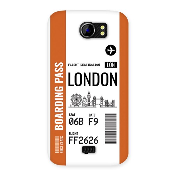 London Boarding Pass Back Case for Canvas 2 A110