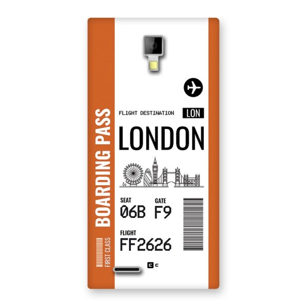 London Boarding Pass Back Case for Canvas Xpress A99