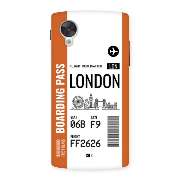 London Boarding Pass Back Case for Google Nexus 5