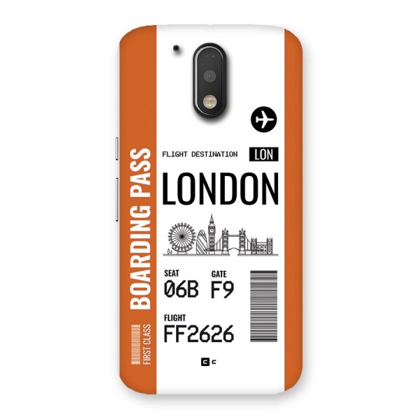 London Boarding Pass Back Case for Moto G4 Plus