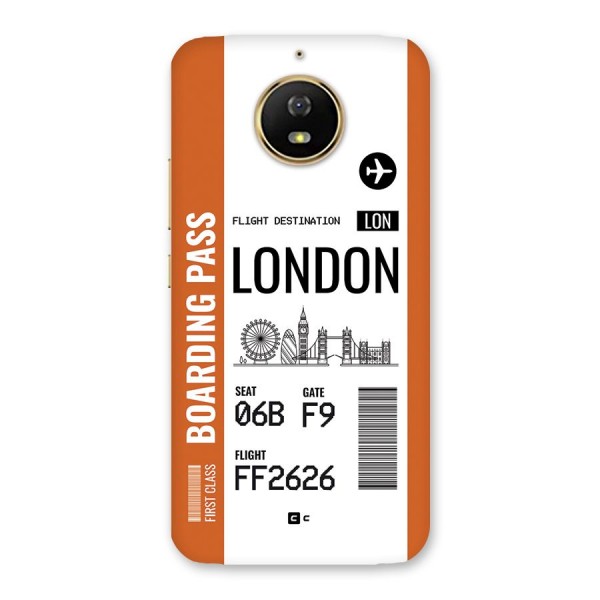 London Boarding Pass Back Case for Moto G5s