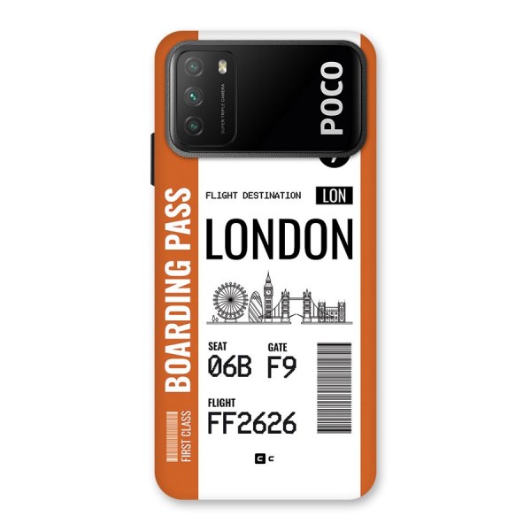 London Boarding Pass Back Case for Poco M3