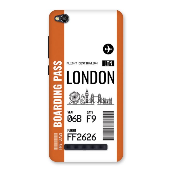 London Boarding Pass Back Case for Redmi 4A