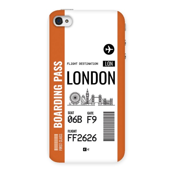 London Boarding Pass Back Case for iPhone 4 4s