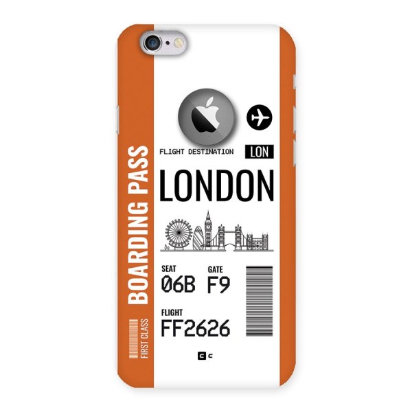 London Boarding Pass Back Case for iPhone 6 Logo Cut