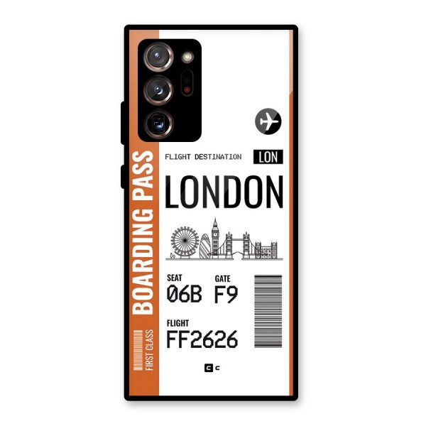 London Boarding Pass Glass Back Case for Galaxy Note 20 Ultra 5G