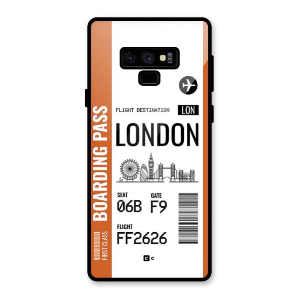 London Boarding Pass Glass Back Case for Galaxy Note 9
