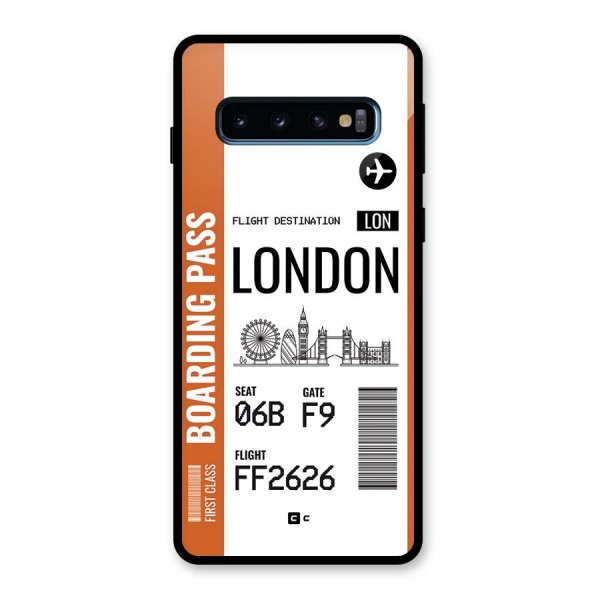 London Boarding Pass Glass Back Case for Galaxy S10