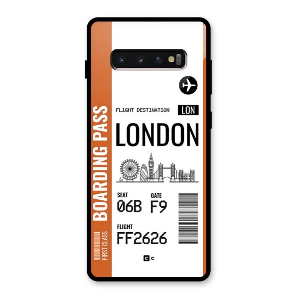 London Boarding Pass Glass Back Case for Galaxy S10 Plus