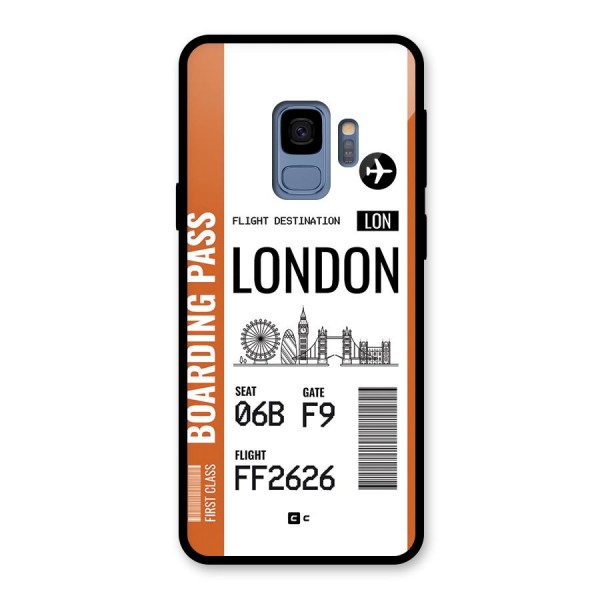 London Boarding Pass Glass Back Case for Galaxy S9