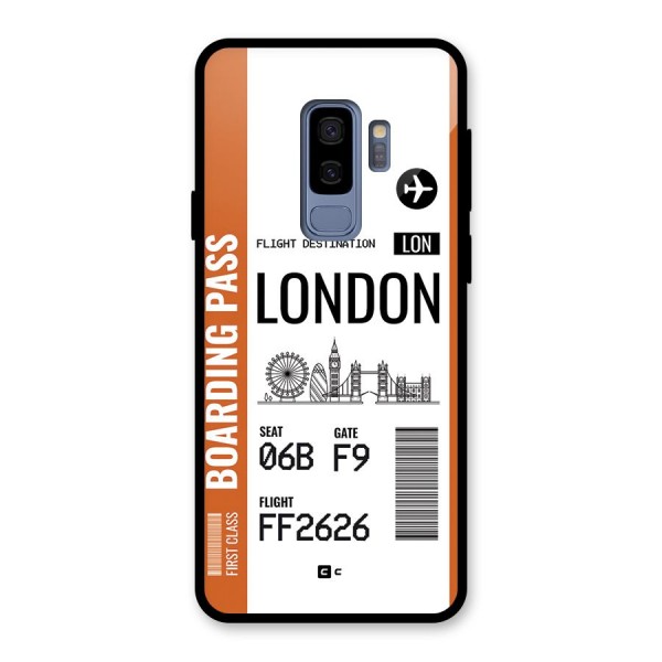 London Boarding Pass Glass Back Case for Galaxy S9 Plus