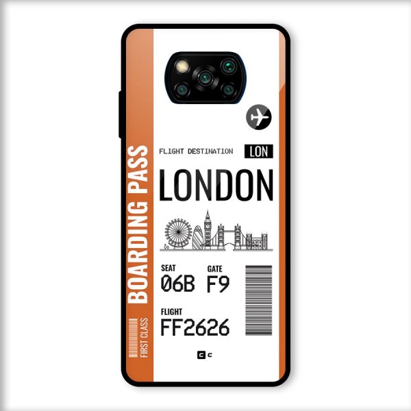 London Boarding Pass Glass Back Case for Poco X3
