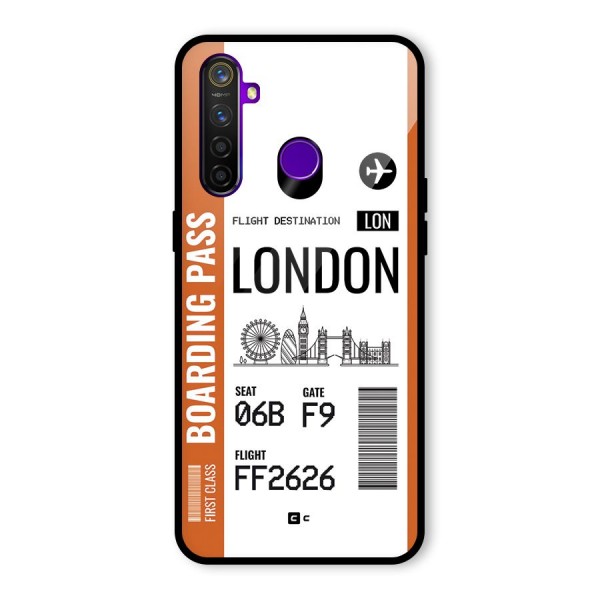 London Boarding Pass Glass Back Case for Realme 5 Pro