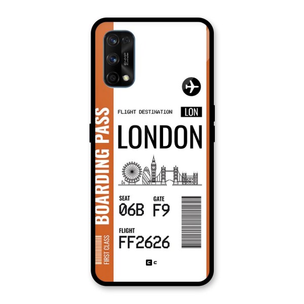 London Boarding Pass Glass Back Case for Realme 7 Pro