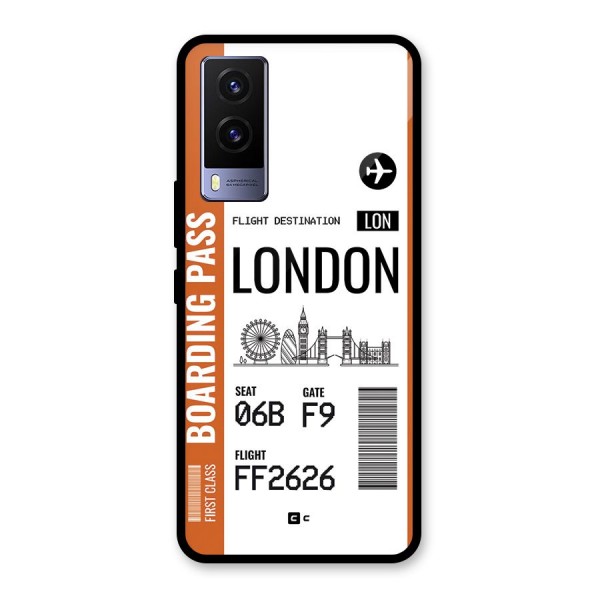 London Boarding Pass Glass Back Case for Vivo V21e 5G