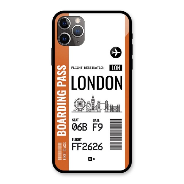 London Boarding Pass Glass Back Case for iPhone 11 Pro Max