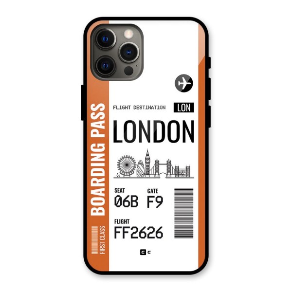 London Boarding Pass Glass Back Case for iPhone 12 Pro Max