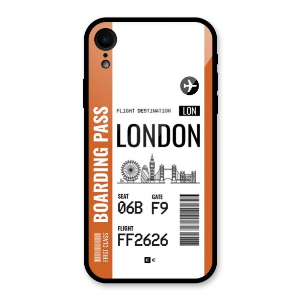 London Boarding Pass Glass Back Case for iPhone XR