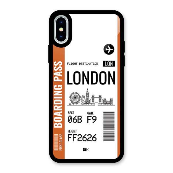 London Boarding Pass Glass Back Case for iPhone XS