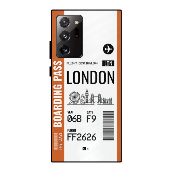 London Boarding Pass Metal Back Case for Galaxy Note 20 Ultra