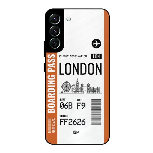 London Boarding Pass Metal Back Case for Galaxy S22 Plus 5G