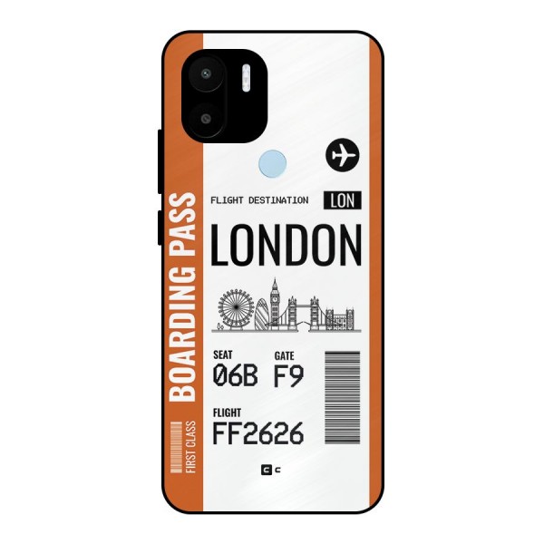 London Boarding Pass Metal Back Case for Redmi A1 Plus
