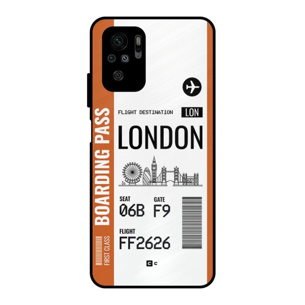 London Boarding Pass Metal Back Case for Redmi Note 10
